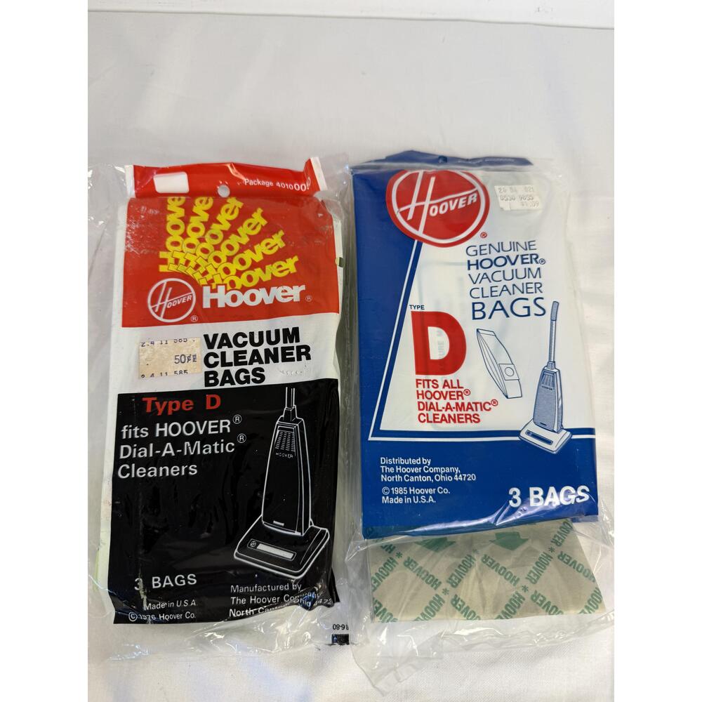 NWT Vintage  Hoover Type D Dial-A-Matic Vacuum Bags 2 Bag Pack Genuine USA